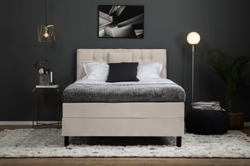 Komplett Sängpaket Olivia 120x200 Diamant Sänggavel Beige - Polyeter Nackkudde Liten - Möbler - Säng - Kontinentalsäng
