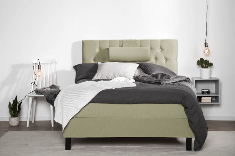 Komplett Sängpaket Olivia 120x200 Diamant Sänggavel Grön - Polyeter Nackkudde Stor - Möbler - Säng - Kontinentalsäng