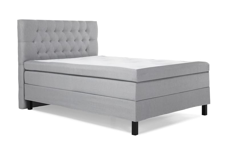 Komplett Sängpaket Olivia 120x200 Diamant Sänggavel Ljusgrå - Polyeter - Möbler - Säng - Kontinentalsäng