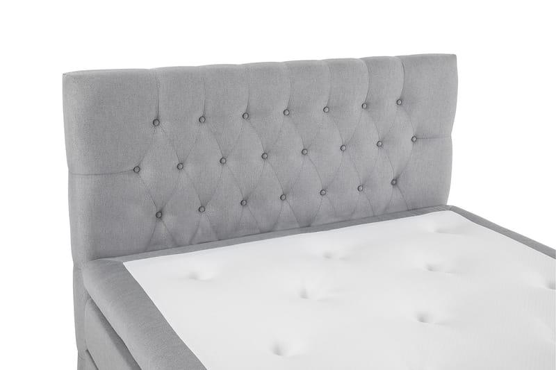 Komplett Sängpaket Olivia 120x200 Diamant Sänggavel Ljusgrå - Polyeter - Kontinentalsäng - Komplett sängpaket