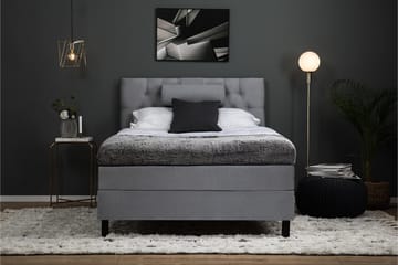 Komplett Sängpaket Olivia 120x200 Diamant Sänggavel Ljusgrå - Polyeter Nackkudde Stor - Möbler - Säng - Kontinentalsäng