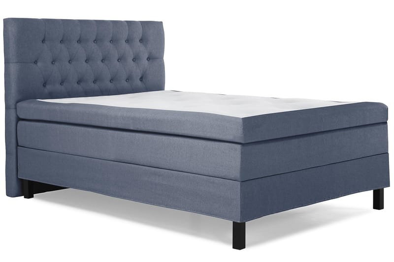 Komplett Sängpaket Olivia 120x200 Diamant Sänggavel Mörkblå - Polyeter - Möbler - Säng - Kontinentalsäng