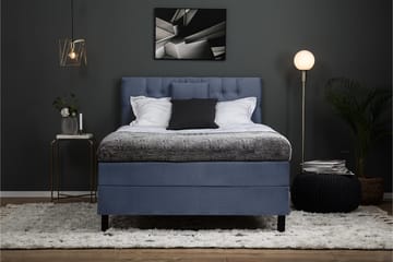 Komplett Sängpaket Olivia 120x200 Diamant Sänggavel Mörkblå - Polyeter Nackkudde Liten - Möbler - Säng - Kontinentalsäng