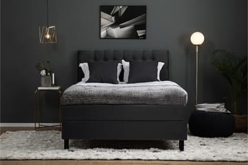 Komplett Sängpaket Olivia 120x200 Diamant Sänggavel Svart/Gr - Polyeter - Möbler - Säng - Kontinentalsäng