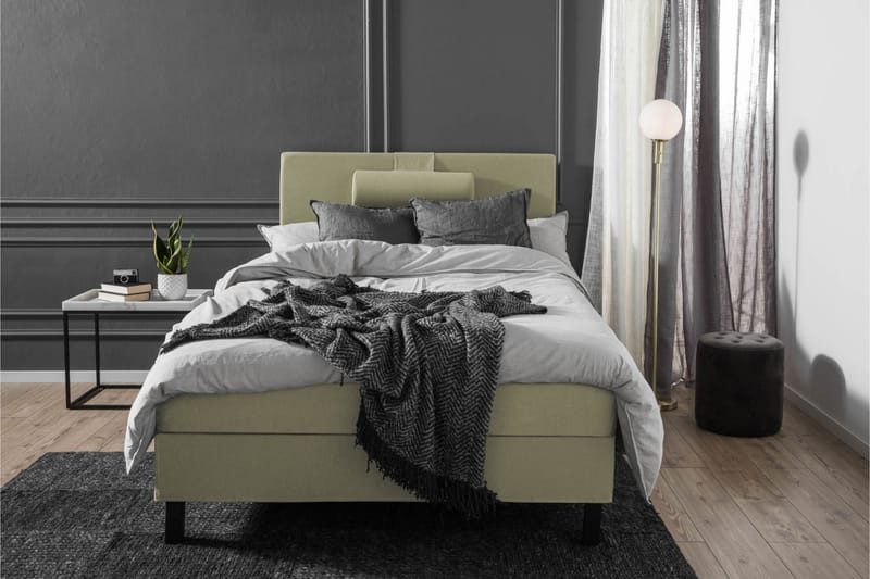Komplett Sängpaket Olivia 120x200 Slät Sänggavel Grön - Polyeter Nackkudde Stor - Möbler - Säng - Kontinentalsäng