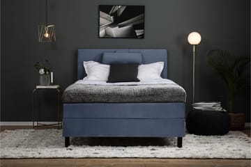 Komplett Sängpaket Olivia 120x200 Slät Sänggavel Mörkblå - Memory Nackkudde Stor - Möbler - Säng - Kontinentalsäng