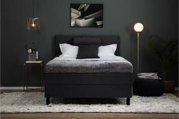 Komplett Sängpaket Olivia 120x200 Slät Sänggavel Svart/Grå - Latex Nackkudde Stor - Möbler - Säng - Kontinentalsäng