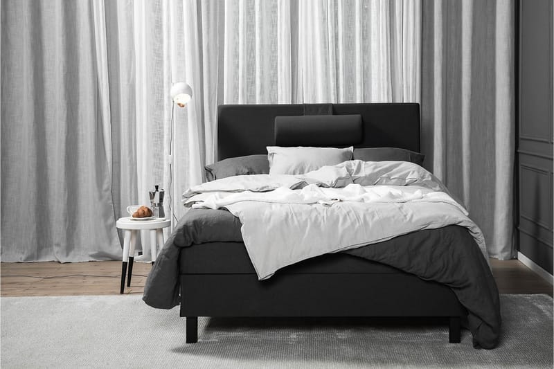 Komplett Sängpaket Olivia 120x200 Slät Sänggavel Svart/Grå - Latex Nackkudde Stor - Möbler - Säng - Kontinentalsäng