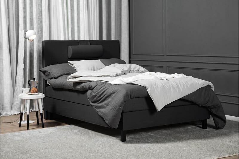 Komplett Sängpaket Olivia 120x200 Slät Sänggavel Svart/Grå - Latex Nackkudde Stor - Möbler - Säng - Kontinentalsäng