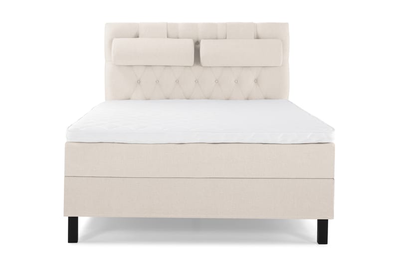 Komplett Sängpaket Olivia 140x200 Diamant Sänggavel Beige - Skum Nackkudde Stor - Möbler - Säng - Kontinentalsäng