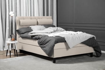 Komplett Sängpaket Olivia 140x200 Diamant Sänggavel Beige - Skum Nackkudde Stor - Möbler - Säng - Kontinentalsäng