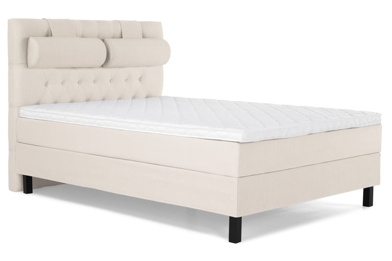 Komplett Sängpaket Olivia 140x200 Diamant Sänggavel Beige - Skum Nackkudde Stor - Möbler - Säng - Kontinentalsäng