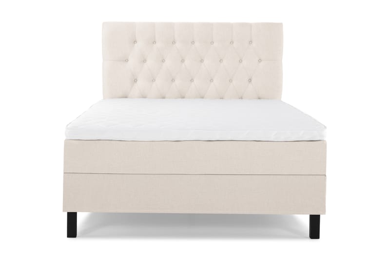 Komplett Sängpaket Olivia 140x200 Diamant Sänggavel Beige - Skum - Möbler - Säng - Kontinentalsäng