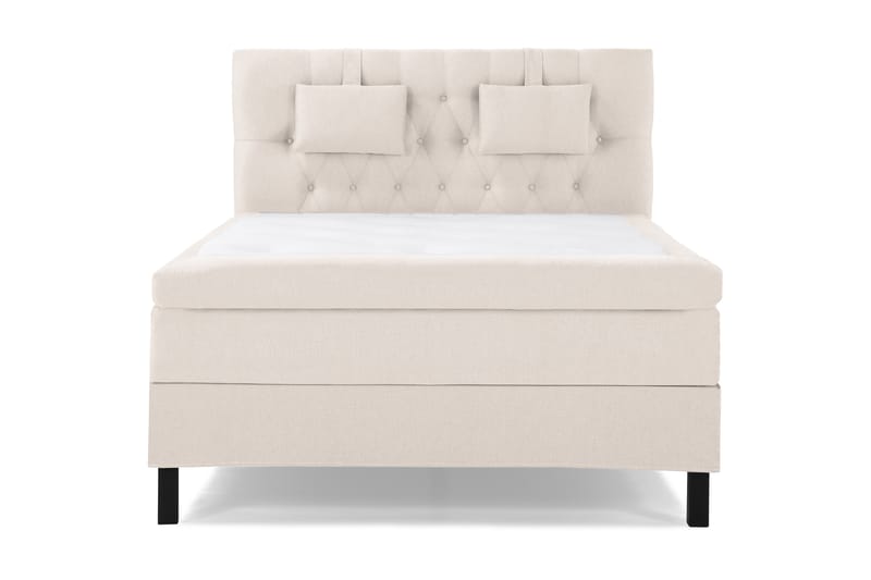 Komplett Sängpaket Olivia 140x200 Diamant Sänggavel Beige - Polyeter Nackkudde Liten - Möbler - Säng - Kontinentalsäng