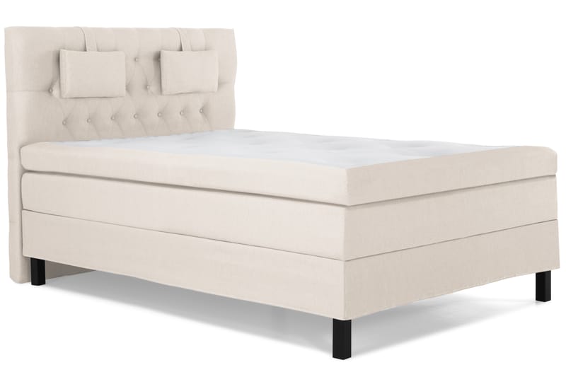 Komplett Sängpaket Olivia 140x200 Diamant Sänggavel Beige - Polyeter Nackkudde Liten - Kontinentalsäng - Komplett sängpaket