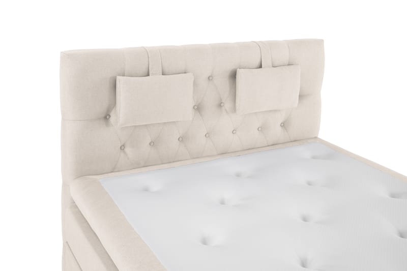 Komplett Sängpaket Olivia 140x200 Diamant Sänggavel Beige - Polyeter Nackkudde Liten - Kontinentalsäng - Komplett sängpaket