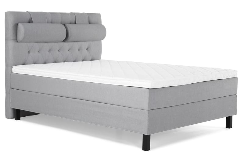 Komplett Sängpaket Olivia 140x200 Diamant Sänggavel Ljusgrå - Skum Nackkudde Stor - Möbler - Säng - Kontinentalsäng