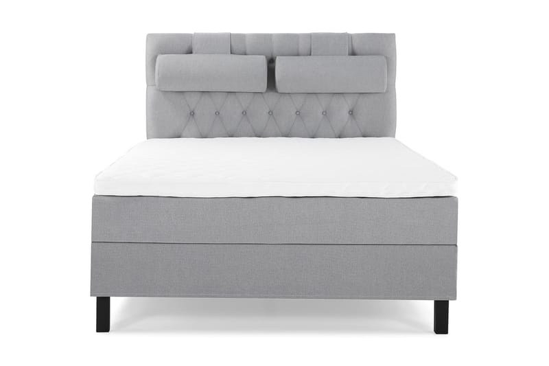 Komplett Sängpaket Olivia 140x200 Diamant Sänggavel Ljusgrå - Skum Nackkudde Stor - Möbler - Säng - Kontinentalsäng