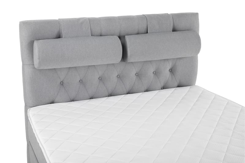 Komplett Sängpaket Olivia 140x200 Diamant Sänggavel Ljusgrå - Skum Nackkudde Stor - Möbler - Säng - Kontinentalsäng