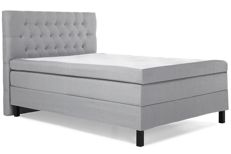 Komplett Sängpaket Olivia 140x200 Diamant Sänggavel Ljusgrå - Polyeter - Möbler - Säng - Kontinentalsäng