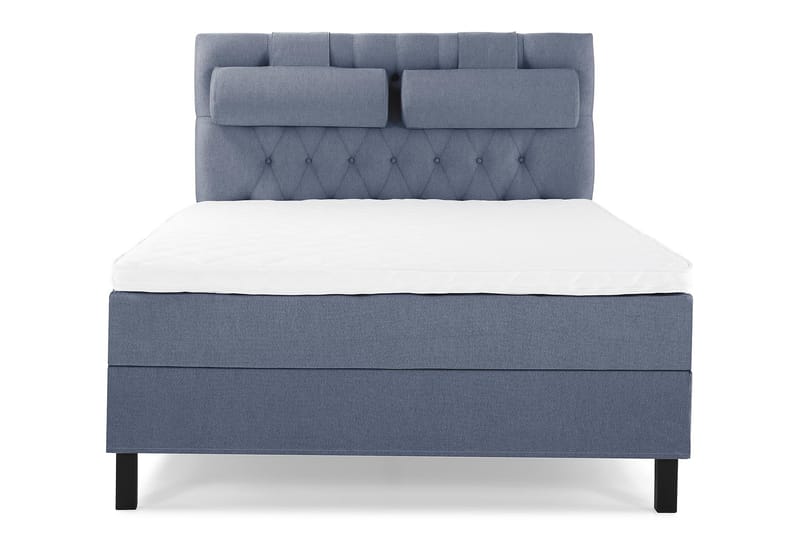 Komplett Sängpaket Olivia 140x200 Diamant Sänggavel Mörkblå - Skum Nackkudde Stor - Möbler - Säng - Kontinentalsäng