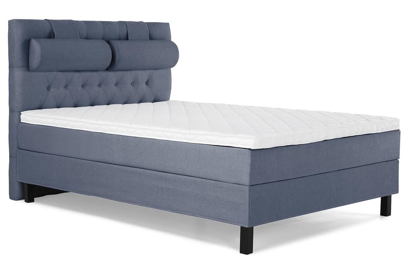 Komplett Sängpaket Olivia 140x200 Diamant Sänggavel Mörkblå - Skum Nackkudde Stor - Möbler - Säng - Kontinentalsäng