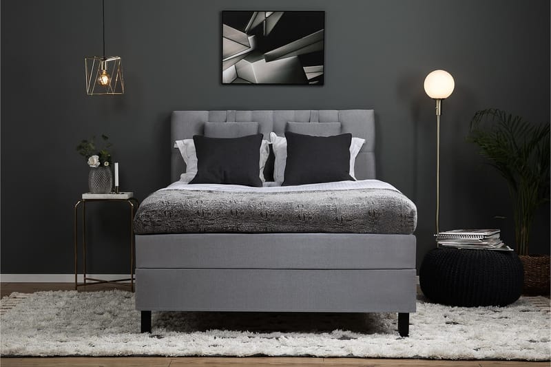 Komplett Sängpaket Olivia 140x200 Diamant Sänggavel Mellangr - Polyeter Nackkudde Liten - Möbler - Säng - Kontinentalsäng