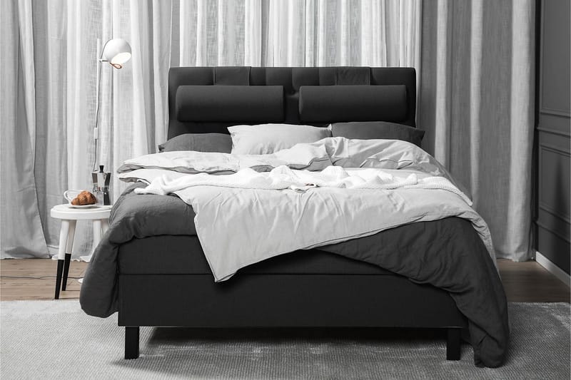 Komplett Sängpaket Olivia 140x200 Diamant Sänggavel Svart/Gr - Skum Nackkudde Stor - Möbler - Säng - Kontinentalsäng