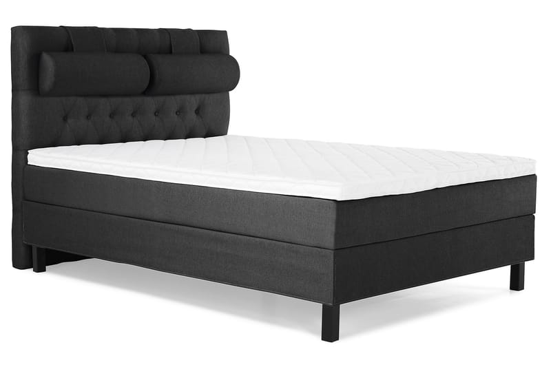 Komplett Sängpaket Olivia 140x200 Diamant Sänggavel Svart/Gr - Skum Nackkudde Stor - Möbler - Säng - Kontinentalsäng