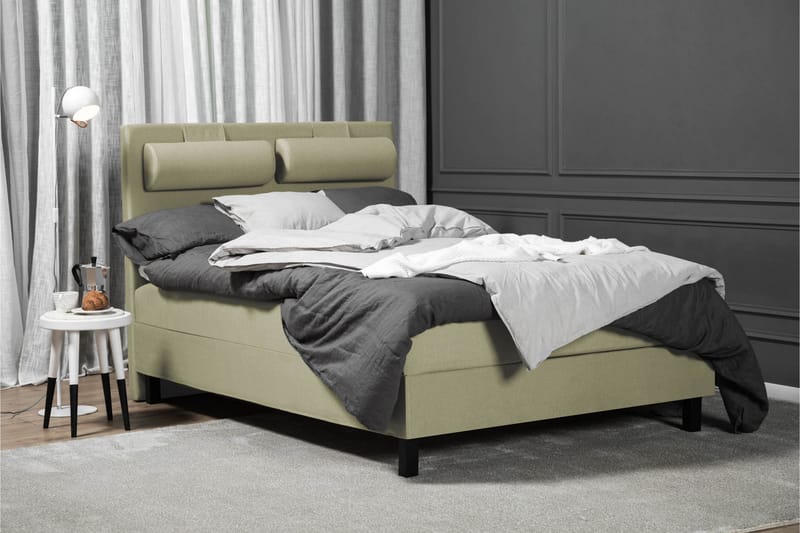 Komplett Sängpaket Olivia 140x200 Slät Sänggavel Grön - Latex Nackkudde Liten - Möbler - Säng - Kontinentalsäng
