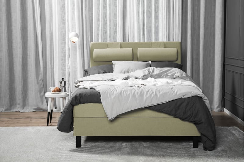 Komplett Sängpaket Olivia 140x200 Slät Sänggavel Grön - Latex Nackkudde Liten - Möbler - Säng - Kontinentalsäng