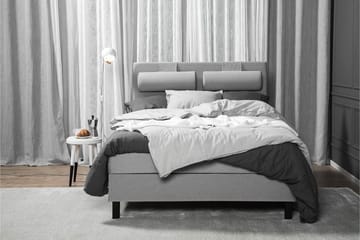 Komplett Sängpaket Olivia 140x200 Slät Sänggavel Ljusgrå - Skum Nackkudde Stor - Möbler - Säng - Kontinentalsäng