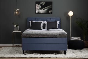 Komplett Sängpaket Olivia 140x200 Slät Sänggavel Mörkblå - Latex Nackkudde Liten - Möbler - Säng - Kontinentalsäng