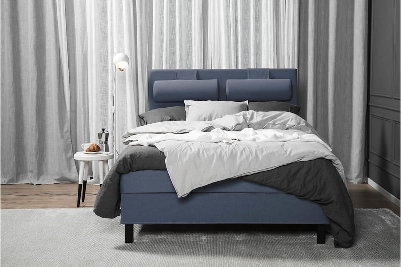 Komplett Sängpaket Olivia 140x200 Slät Sänggavel Mörkblå - Latex - Möbler - Säng - Kontinentalsäng