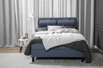 Komplett Sängpaket Olivia 140x200 Slät Sänggavel Mörkblå - Skum Nackkudde Stor - Möbler - Säng - Kontinentalsäng