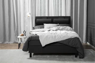 Komplett Sängpaket Olivia 140x200 Slät Sänggavel Svart/Grå - Latex Nackkudde Stor - Möbler - Säng - Enkelsäng