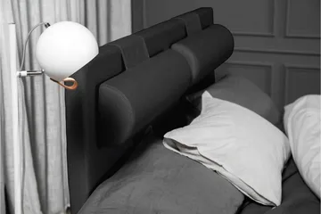 Komplett Sängpaket Olivia 140x200 Slät Sänggavel Svart/Grå - Latex Nackkudde Stor - Möbler - Säng - Enkelsäng