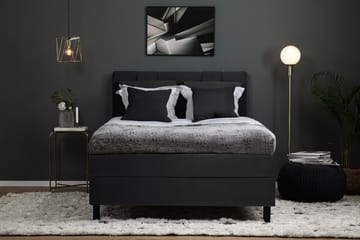 Komplett Sängpaket Olivia 140x200 Slät Sänggavel Svart/Grå - Latex - Möbler - Säng - Kontinentalsäng