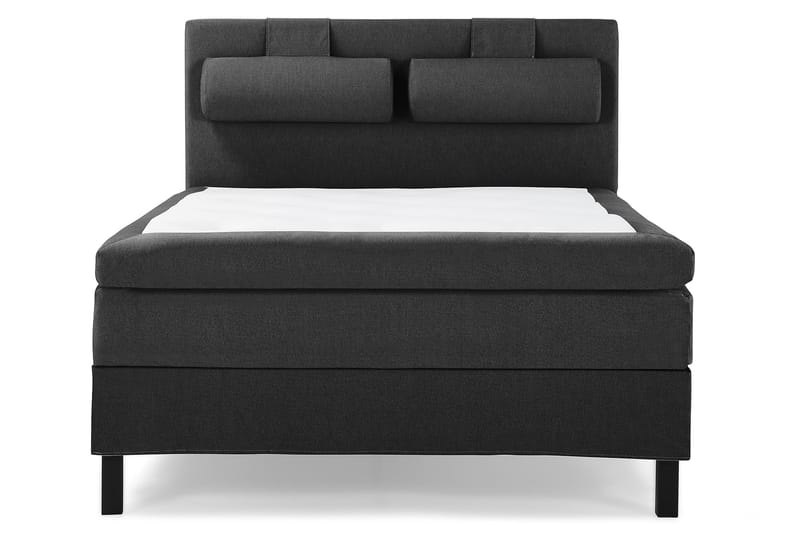 Komplett Sängpaket Olivia 140x200 Slät Sänggavel Svart/Grå - Memory Nackkudde Stor - Möbler - Säng - Kontinentalsäng