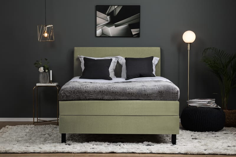Komplett Sängpaket Olivia 140x200 Polyeter Slät Sänggavel - Polyeter Nackkudde Stor - Möbler - Säng - Kontinentalsäng