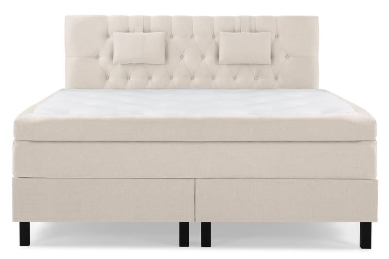 Komplett Sängpaket Olivia 160x200 Diamant Sänggavel Beige - Latex Nackkudde Liten - Möbler - Säng - Kontinentalsäng