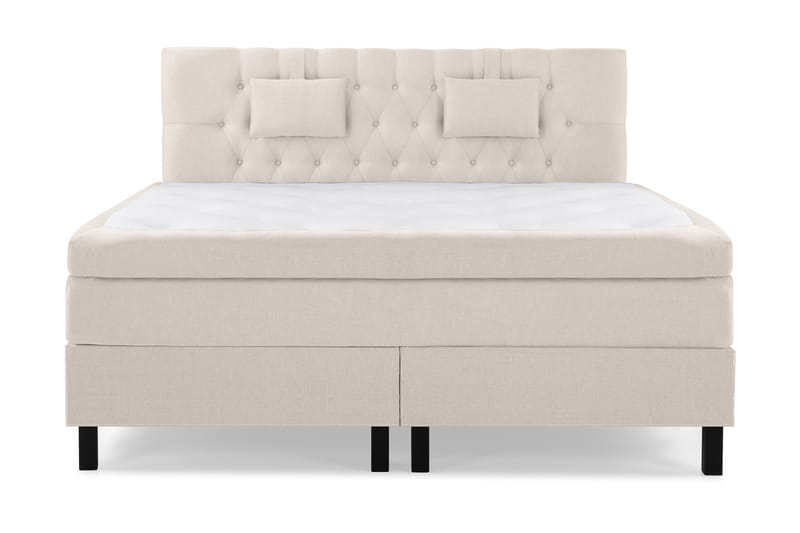 Komplett Sängpaket Olivia 160x200 Diamant Sänggavel Beige - Memory Nackkudde Liten - Möbler - Säng - Kontinentalsäng