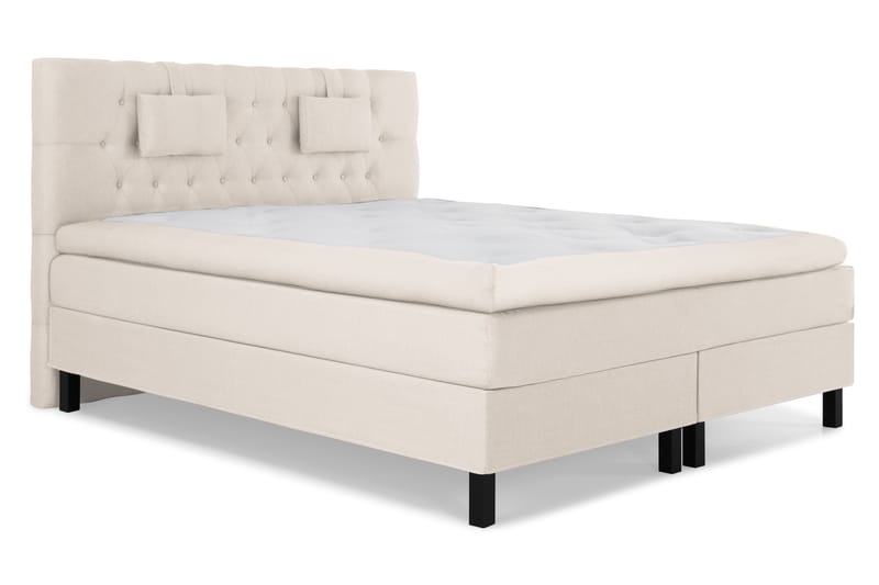 Komplett Sängpaket Olivia 160x200 Diamant Sänggavel Beige - Memory Nackkudde Liten - Möbler - Säng - Kontinentalsäng