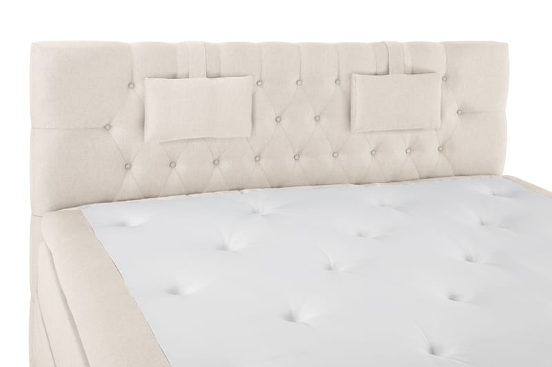 Komplett Sängpaket Olivia 160x200 Diamant Sänggavel Beige - Memory Nackkudde Liten - Kontinentalsäng - Dubbelsäng - Komplett sängpaket