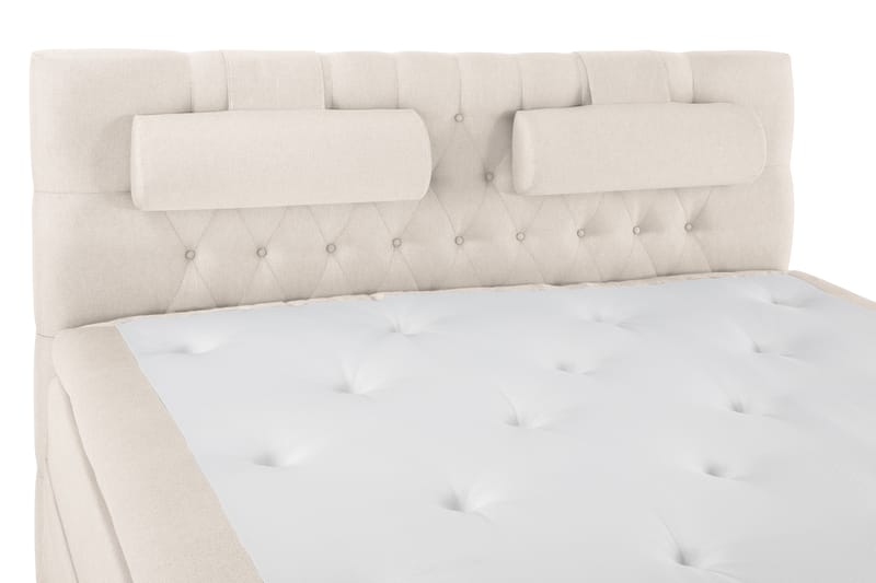 Komplett Sängpaket Olivia 160x200 Diamant Sänggavel Beige - Memory Nackkudde Stor - Kontinentalsäng - Dubbelsäng - Komplett sängpaket