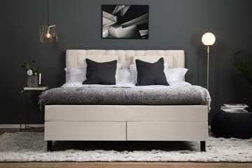 Komplett Sängpaket Olivia 160x200 Diamant Sänggavel Beige - Memory Nackkudde Stor - Möbler - Säng - Kontinentalsäng