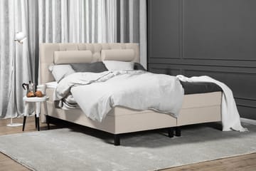 Komplett Sängpaket Olivia 160x200 Diamant Sänggavel Beige - Skum Nackkudde Stor - Möbler - Säng - Kontinentalsäng