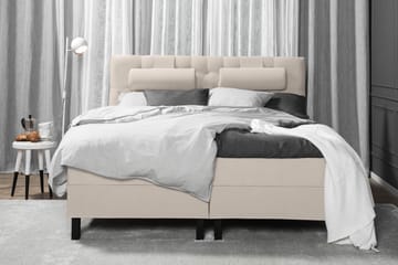 Komplett Sängpaket Olivia 160x200 Diamant Sänggavel Beige - Skum Nackkudde Stor - Möbler - Säng - Kontinentalsäng