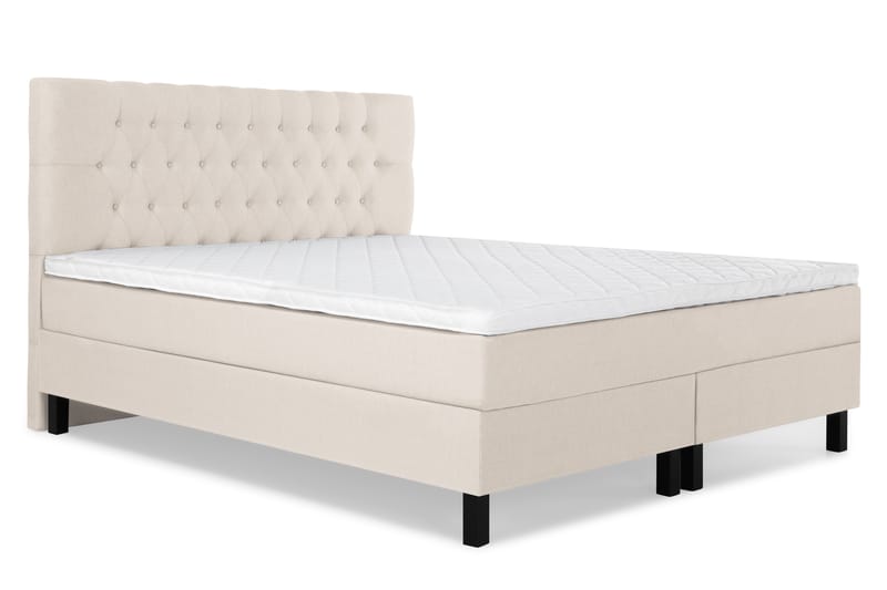 Komplett Sängpaket Olivia 160x200 Diamant Sänggavel Beige - Skum - Kontinentalsäng - Dubbelsäng - Komplett sängpaket