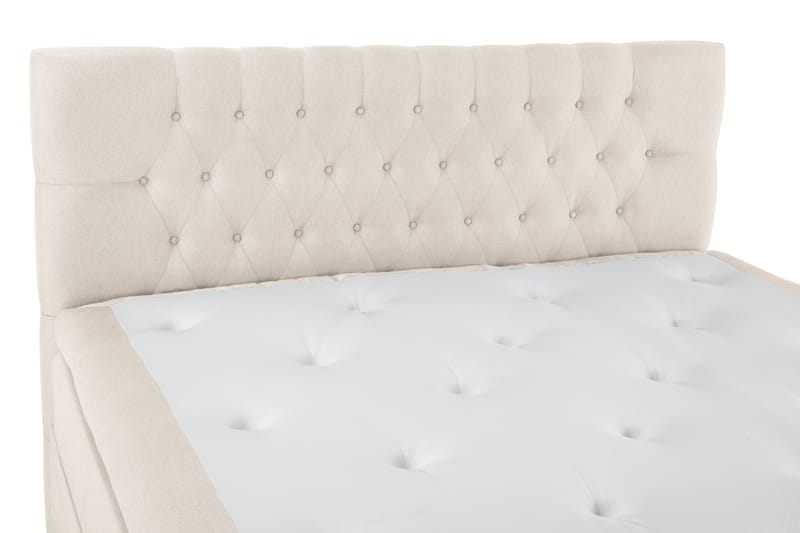 Komplett Sängpaket Olivia 160x200 Diamant Sänggavel Beige - Polyeter - Kontinentalsäng - Dubbelsäng - Komplett sängpaket